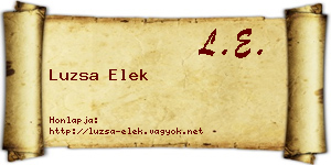 Luzsa Elek névjegykártya